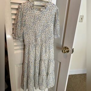 Girls Floral Pastel Midi Dress